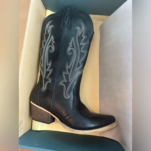 Like New  Rollo Cowgirl Boots Size 7 BLACK - Picture 11 of 16